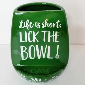 Utensil Holder Temp-Tations Tara Old World Green Lick The Bowl Vase Temptations